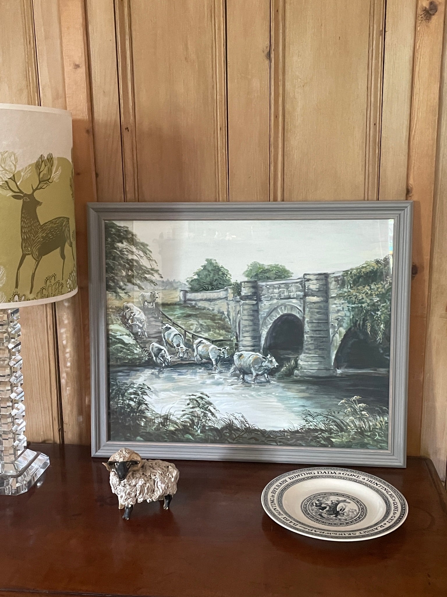The bridge at Howsham This painting of cattle descending their bespoke ramp to cool off in the river.