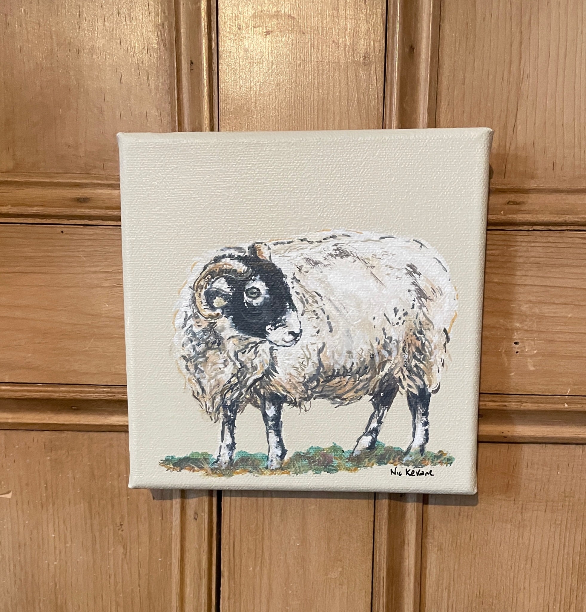 Swaledale Sheep - My mini paintings depict various countryside subjects painted on soft off-white backgrounds.