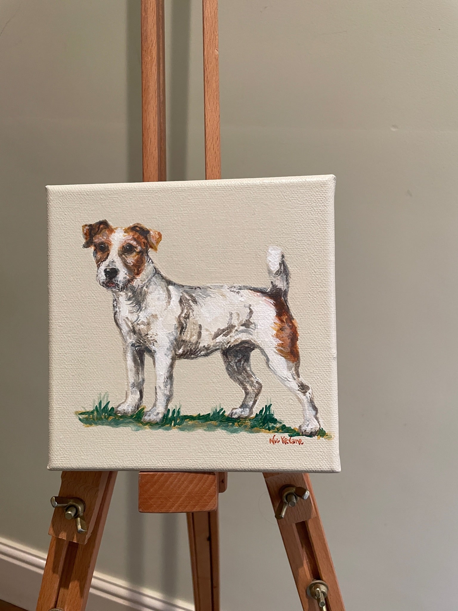 Jack Russell - 15cm x 15cm mini paintings depicting various countryside subjects.