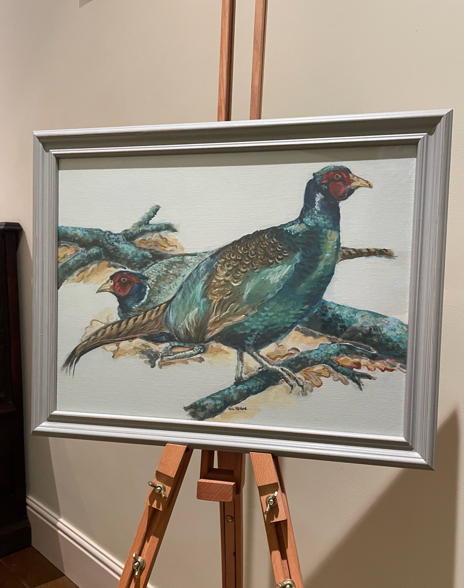 A Brace of Blue Pheasants This painting celebrates the iridescent colours of these beautiful birds. They have such glorious colours in their shimmering plumage.