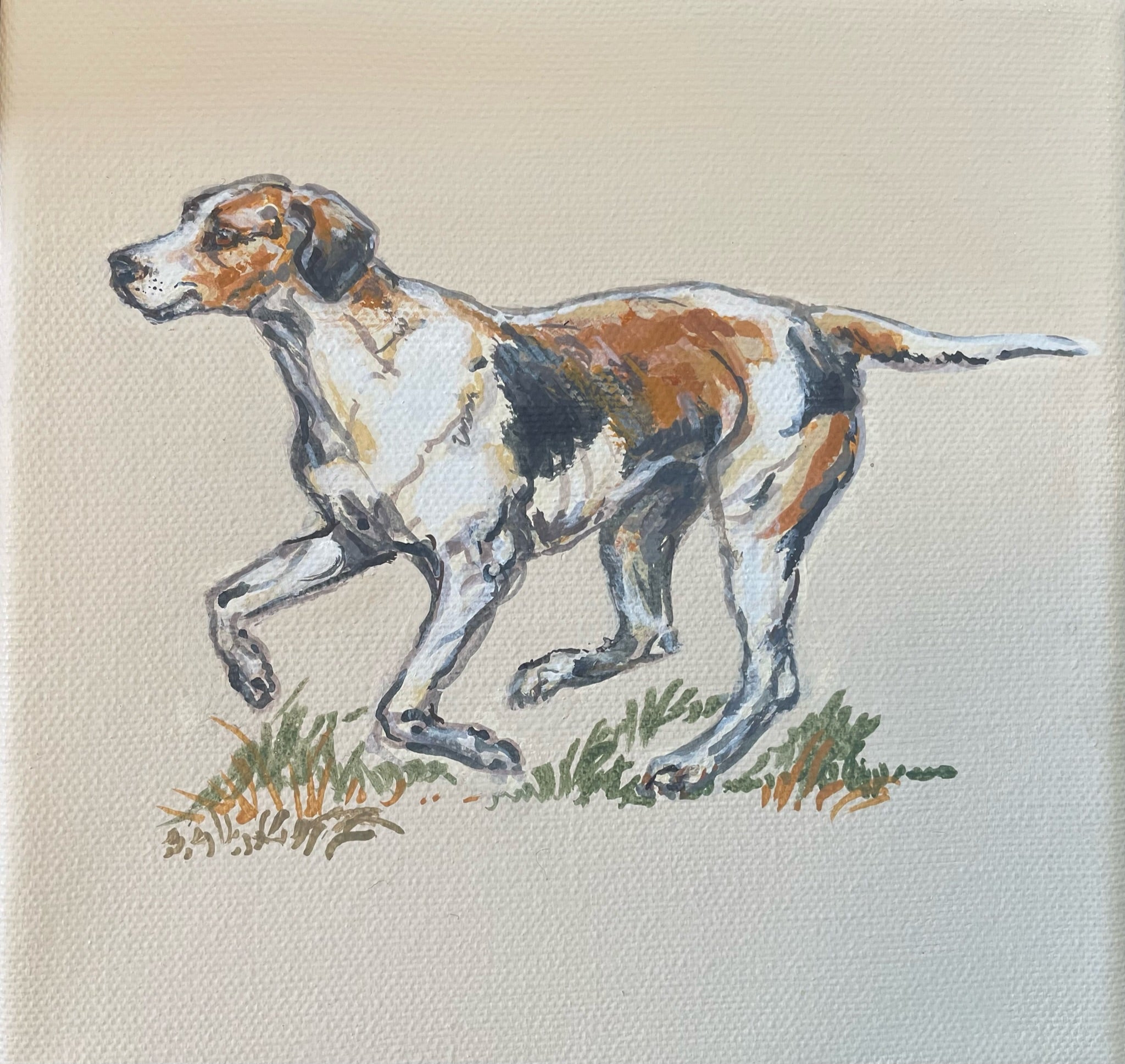 Hound - 15cm x 15cm mini paintings depicting various countryside subjects.