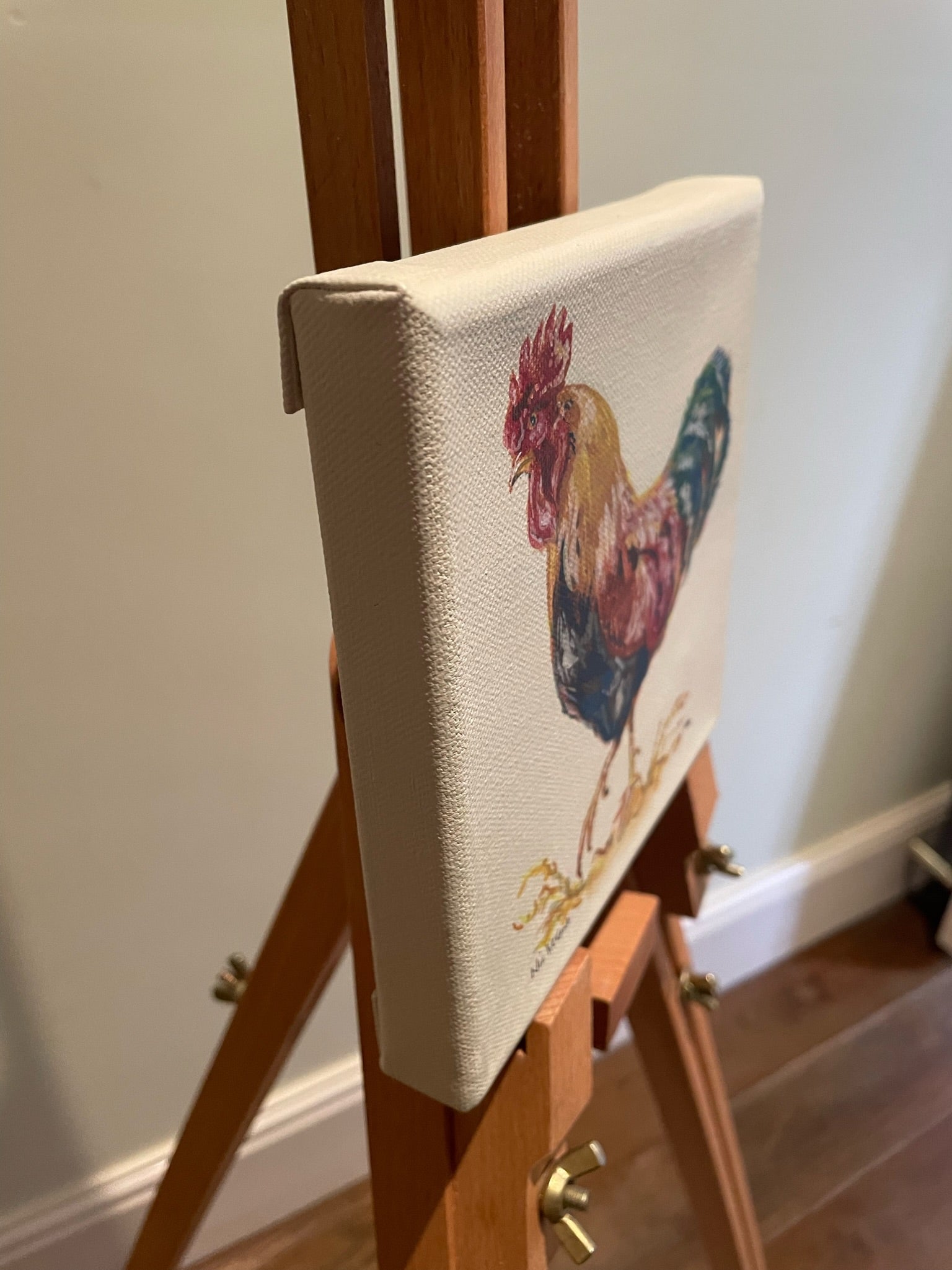 Strutting Cockerel - 15cm x 15cm mini paintings depicting various countryside subjects.
