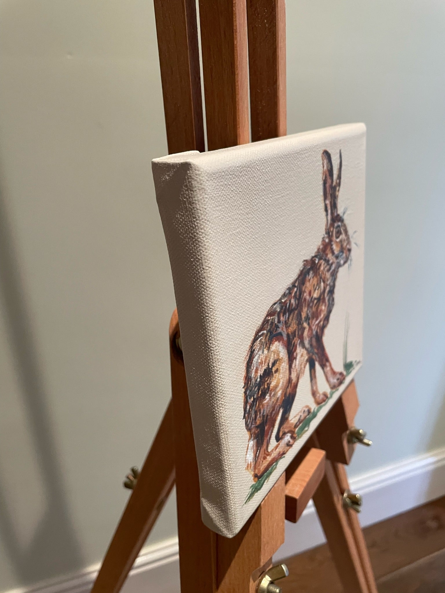 Hare - 15cm x 15cm mini paintings depicting various countryside subjects.
