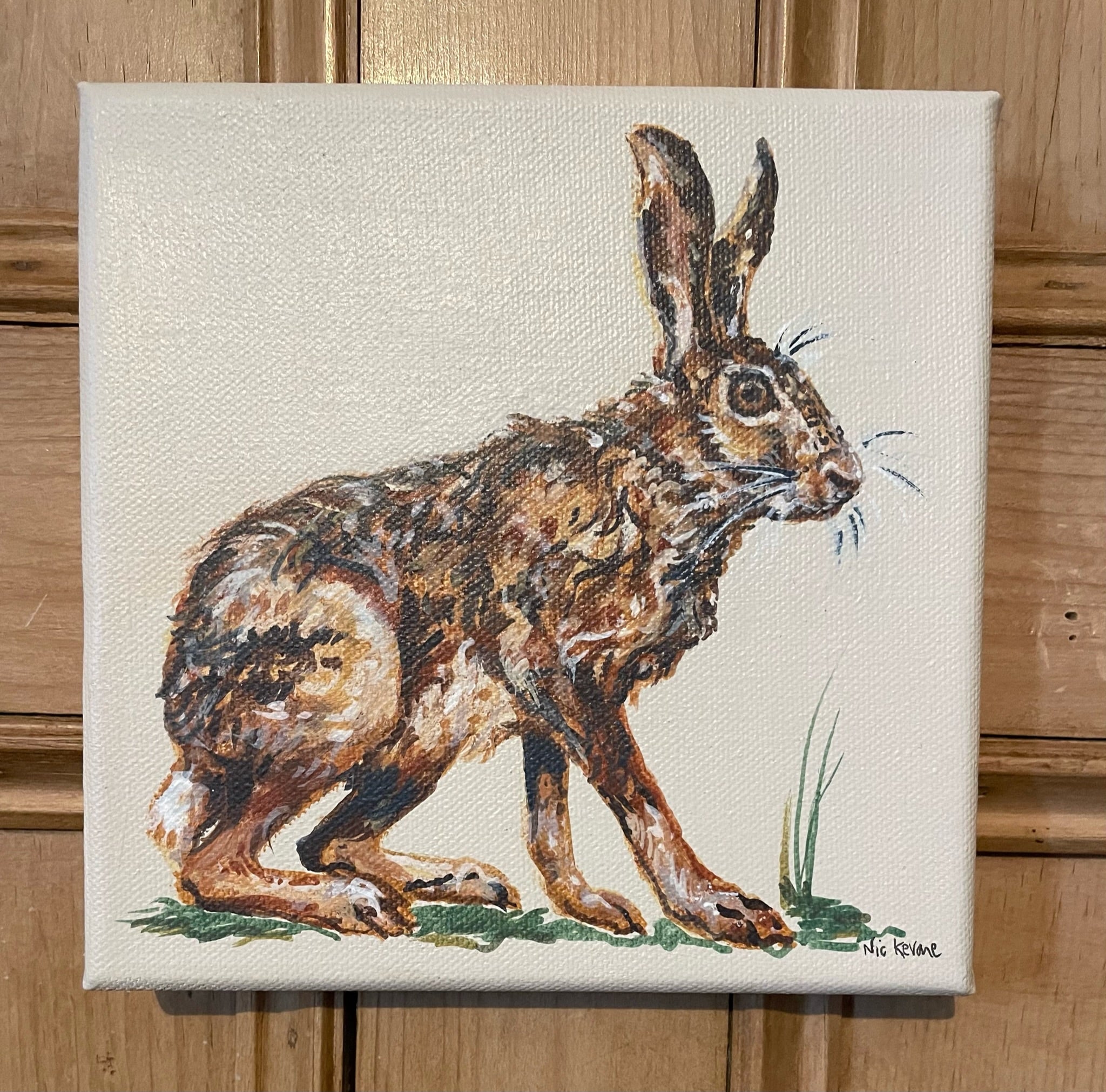 Hare - 15cm x 15cm mini paintings depicting various countryside subjects.
