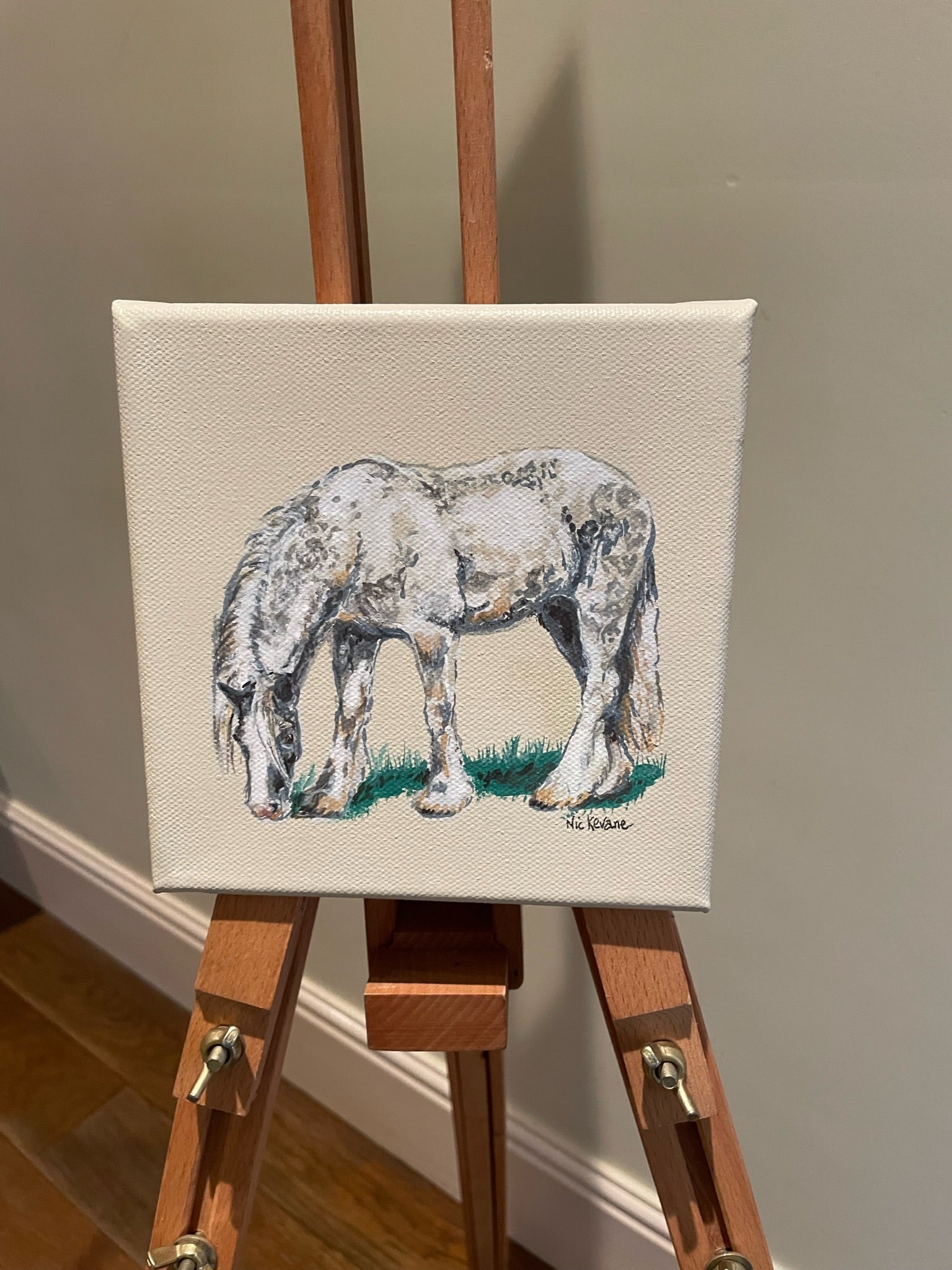 Dappled Grey Horse - 15cm x 15cm mini paintings depicting various countryside subjects.