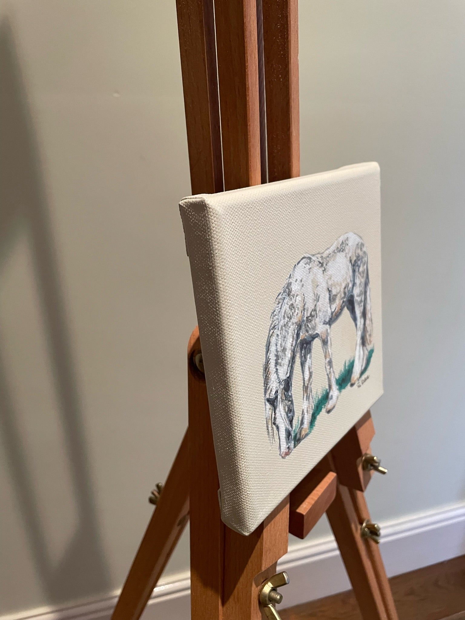 Dappled Grey Horse - 15cm x 15cm mini paintings depicting various countryside subjects.