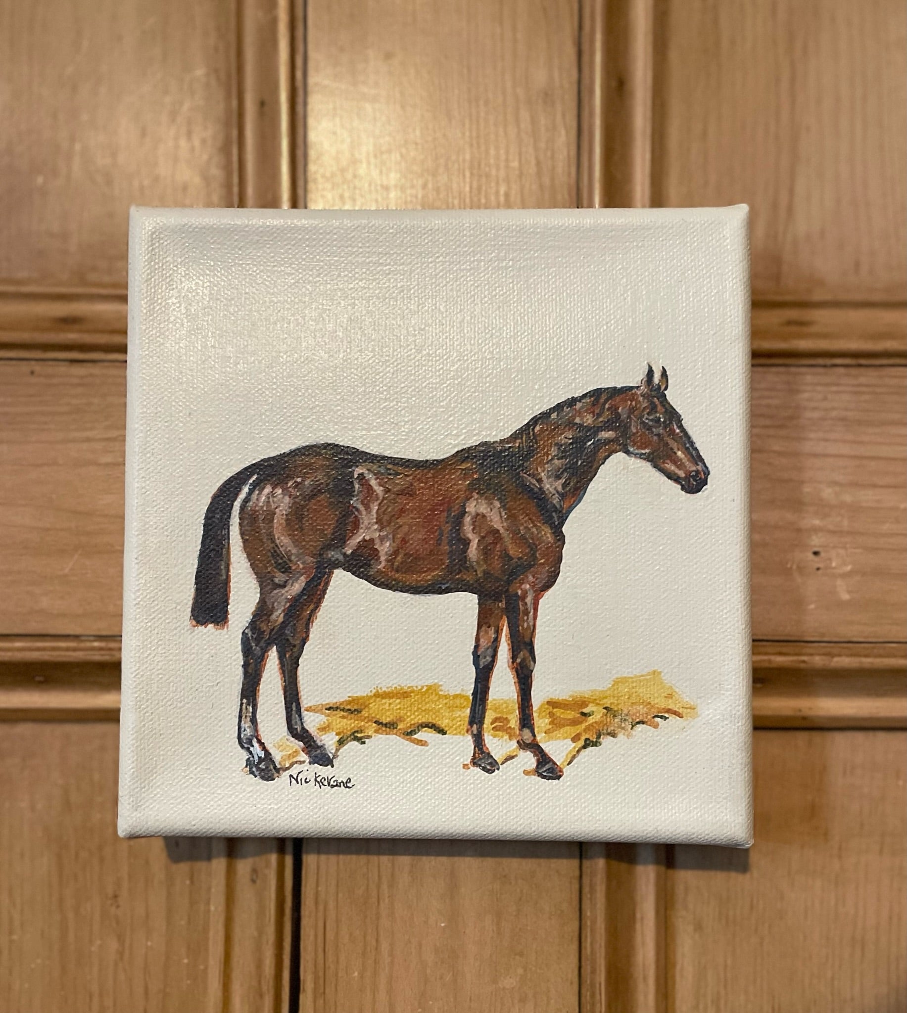 Bay Horse - 15cm x 15cm mini paintings depicting various countryside subjects.