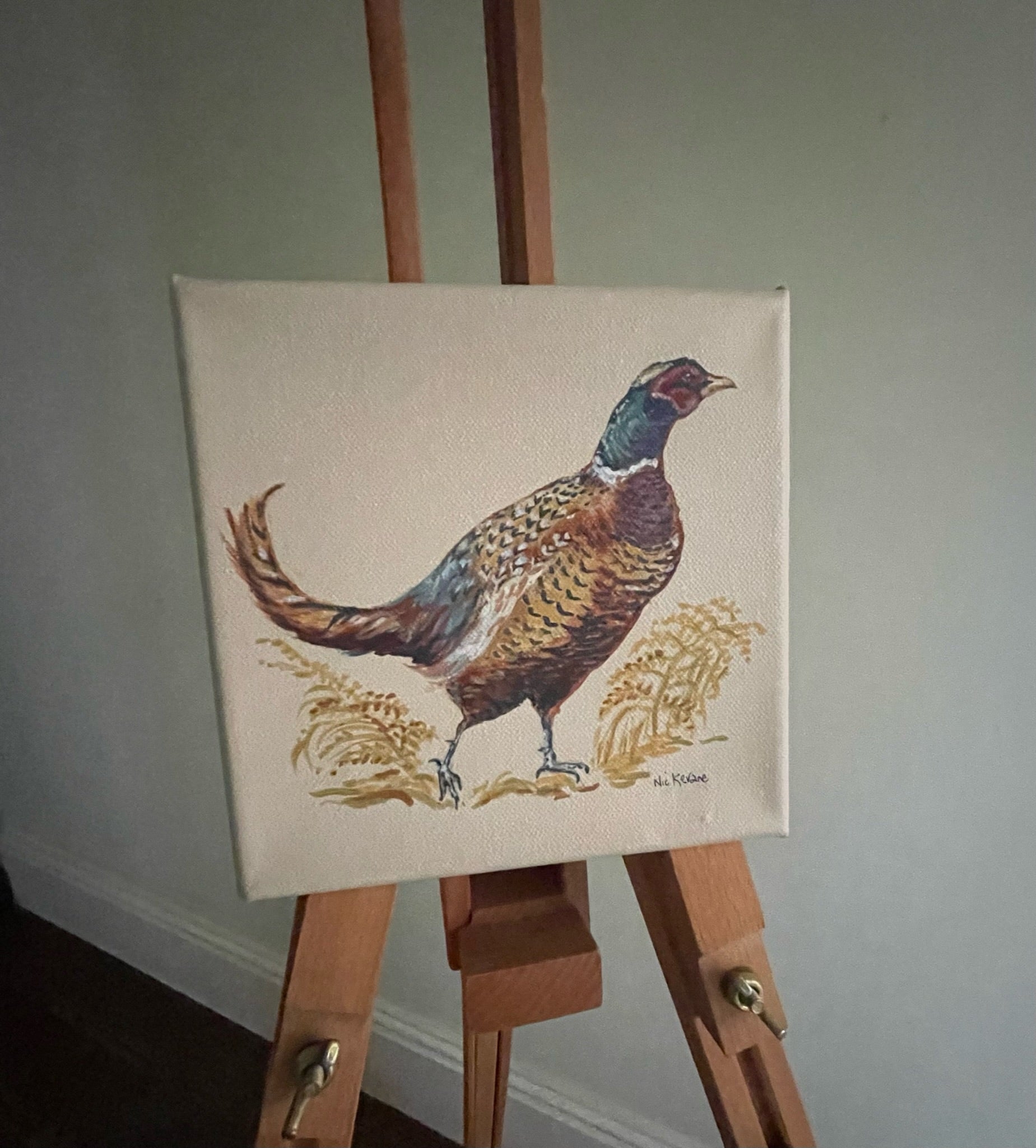 Pheasant II - 15cm x 15cm mini paintings depicting various countryside subjects.