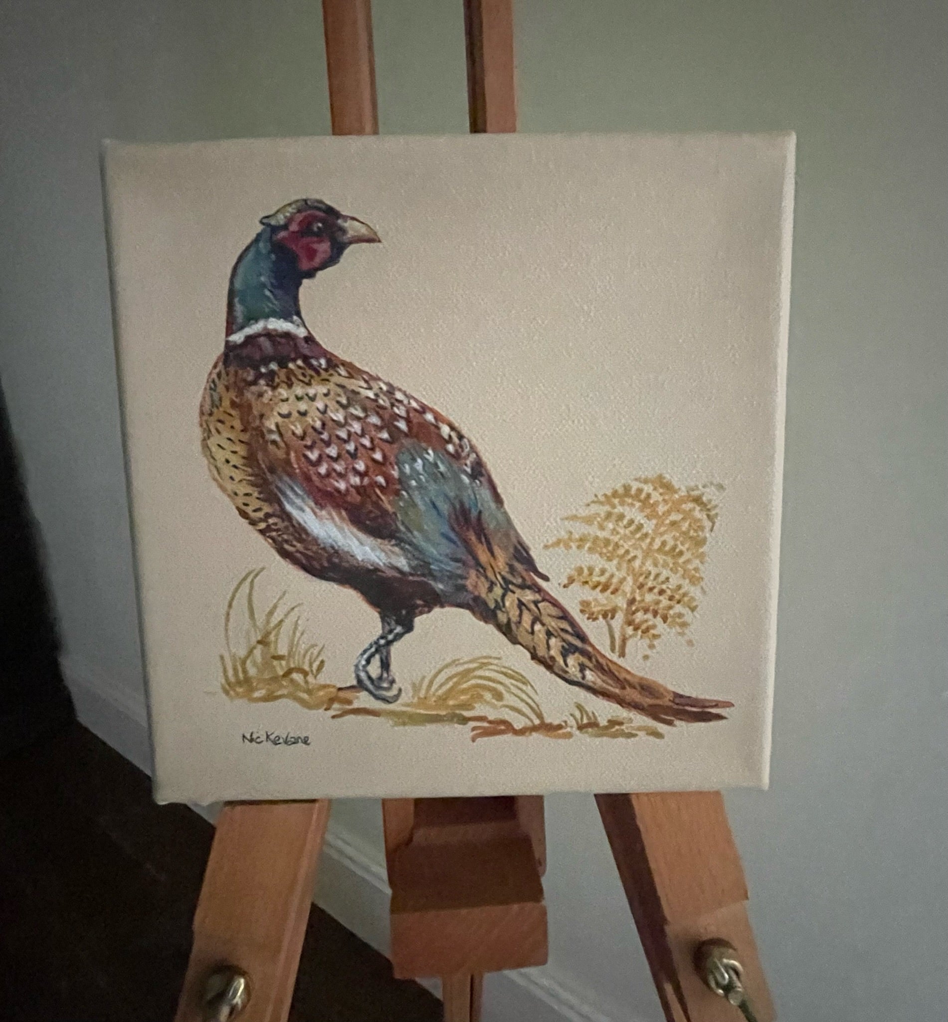Pheasant I - 15cm x 15cm mini paintings depicting various countryside subjects.