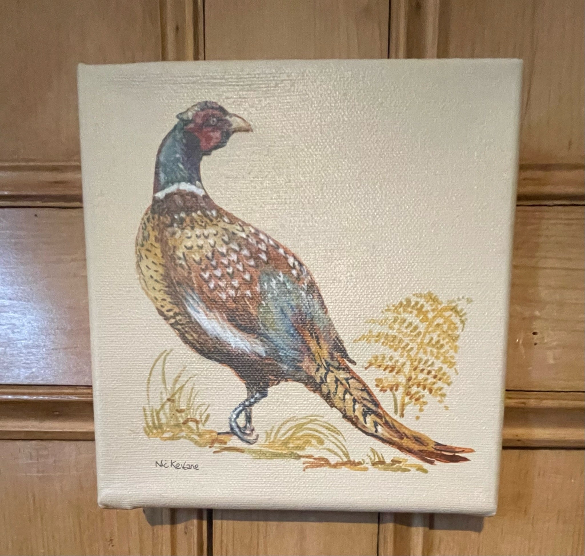 Pheasant I - 15cm x 15cm mini paintings depicting various countryside subjects.