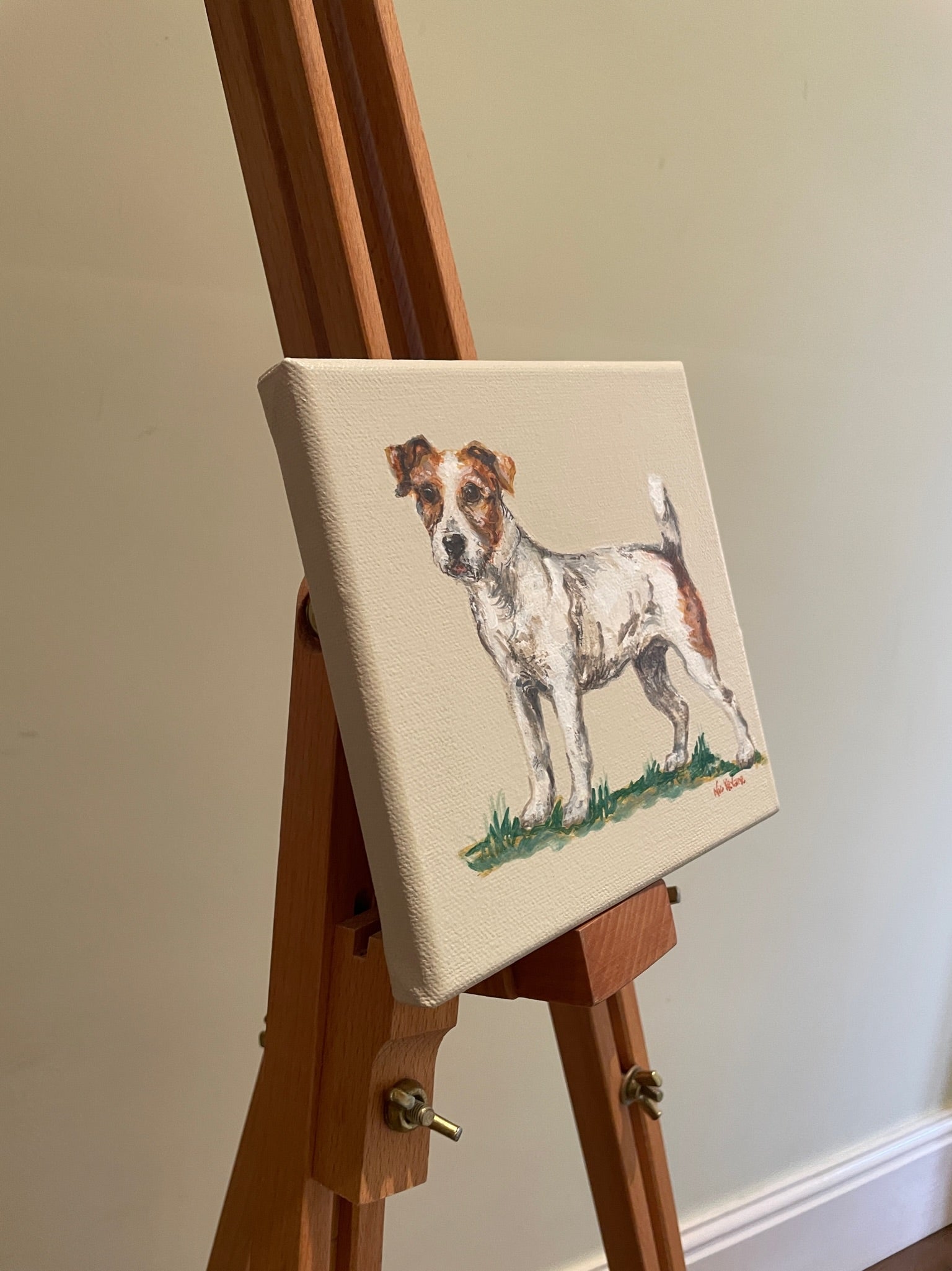 Jack Russell - 15cm x 15cm mini paintings depicting various countryside subjects.