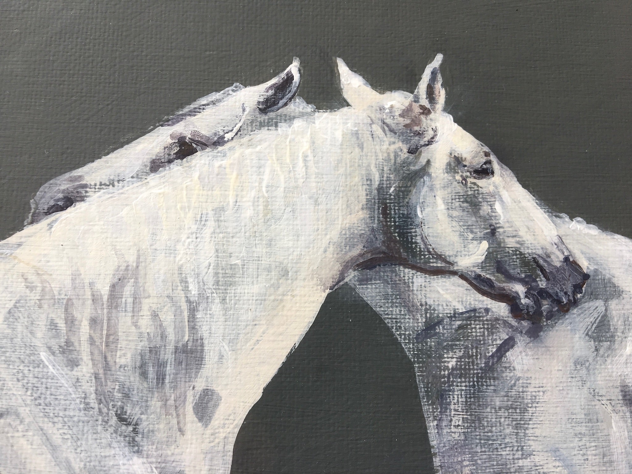 Light Horses  A painting of two horses relaxing