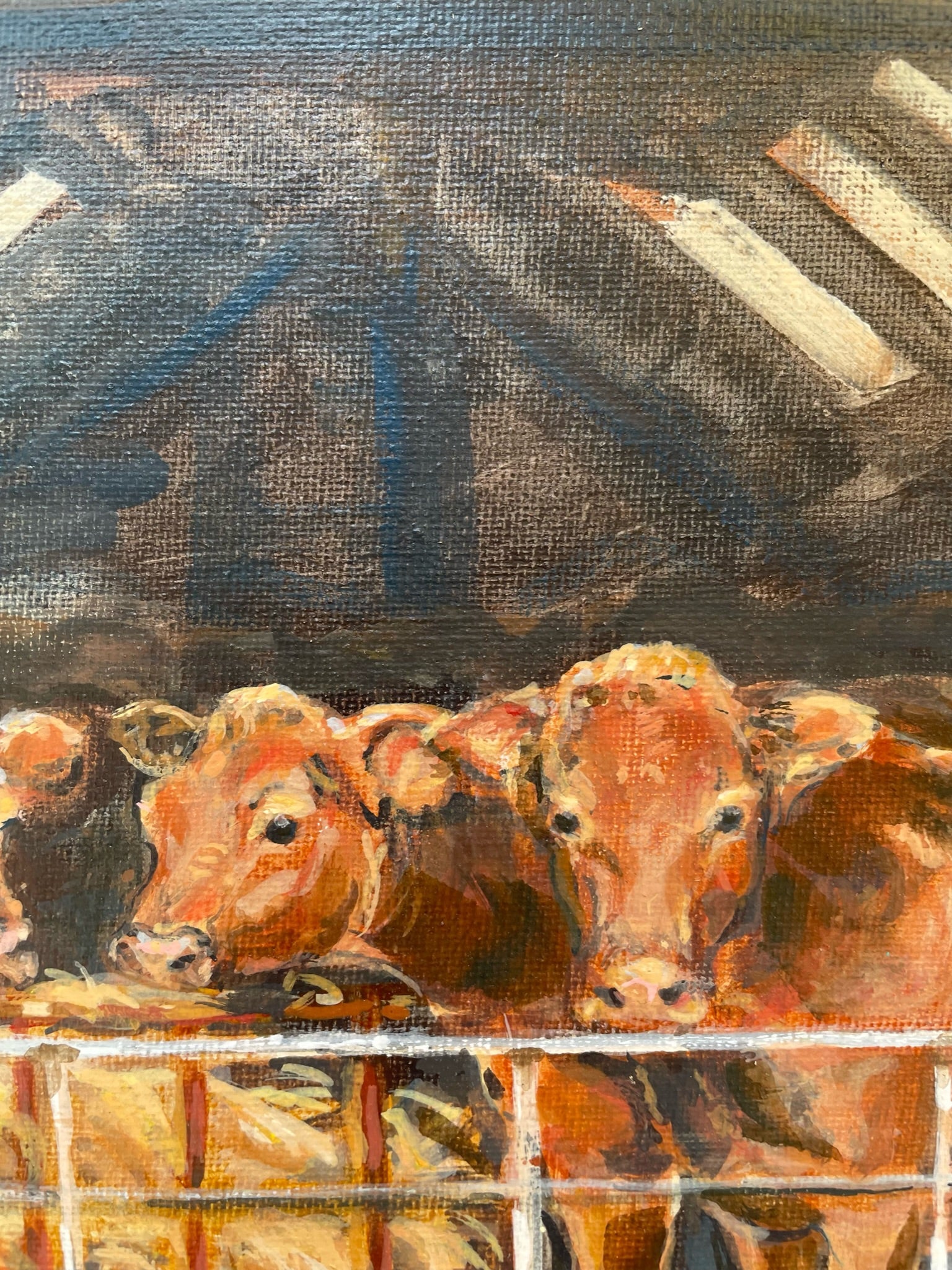 Red Barn. I have passed this barn many times when the cattle are being kept in.  I was drawn to the red barn doors with the traditional brick and the red cattle. 