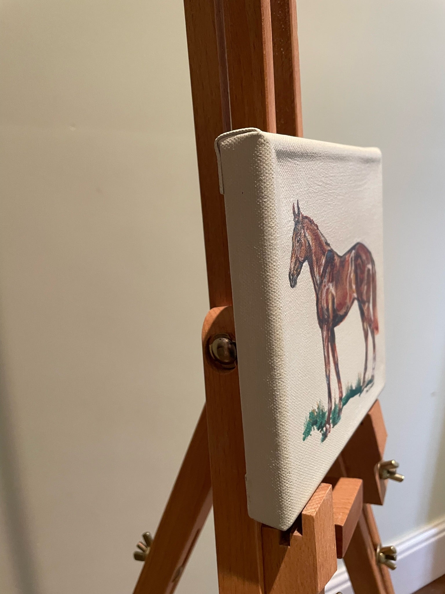 Chestnut Horse - 15cm x 15cm mini paintings depicting various countryside subjects.