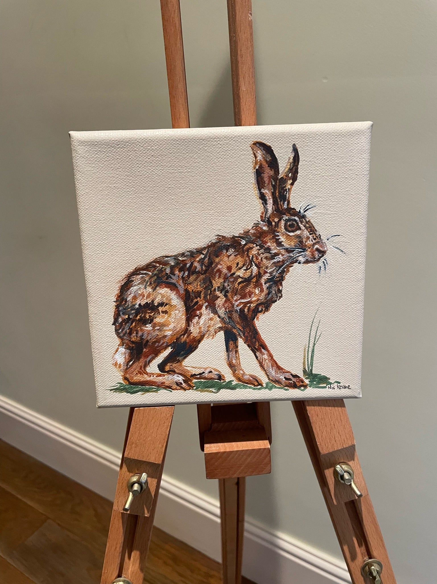 Hare - 15cm x 15cm mini paintings depicting various countryside subjects.