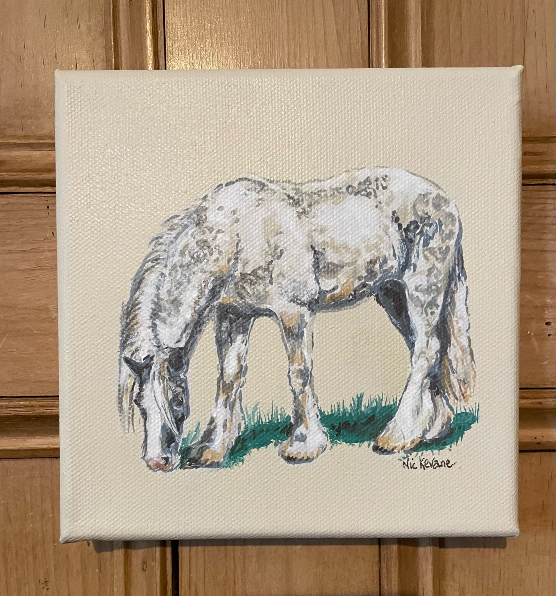 Dappled Grey Horse - 15cm x 15cm mini paintings depicting various countryside subjects.
