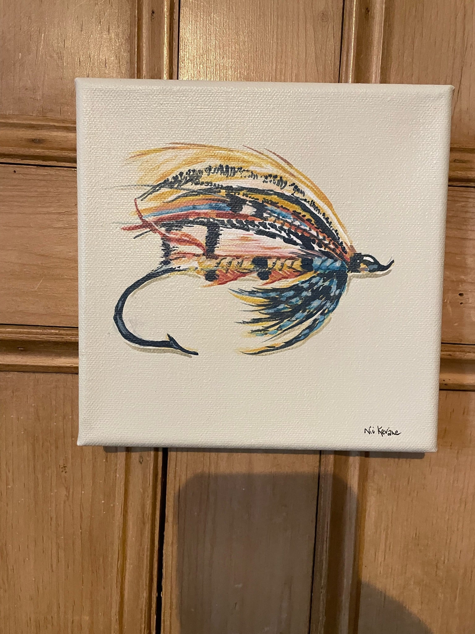 Fishing Fly - 15cm x 15cm mini paintings depicting various countryside subjects.