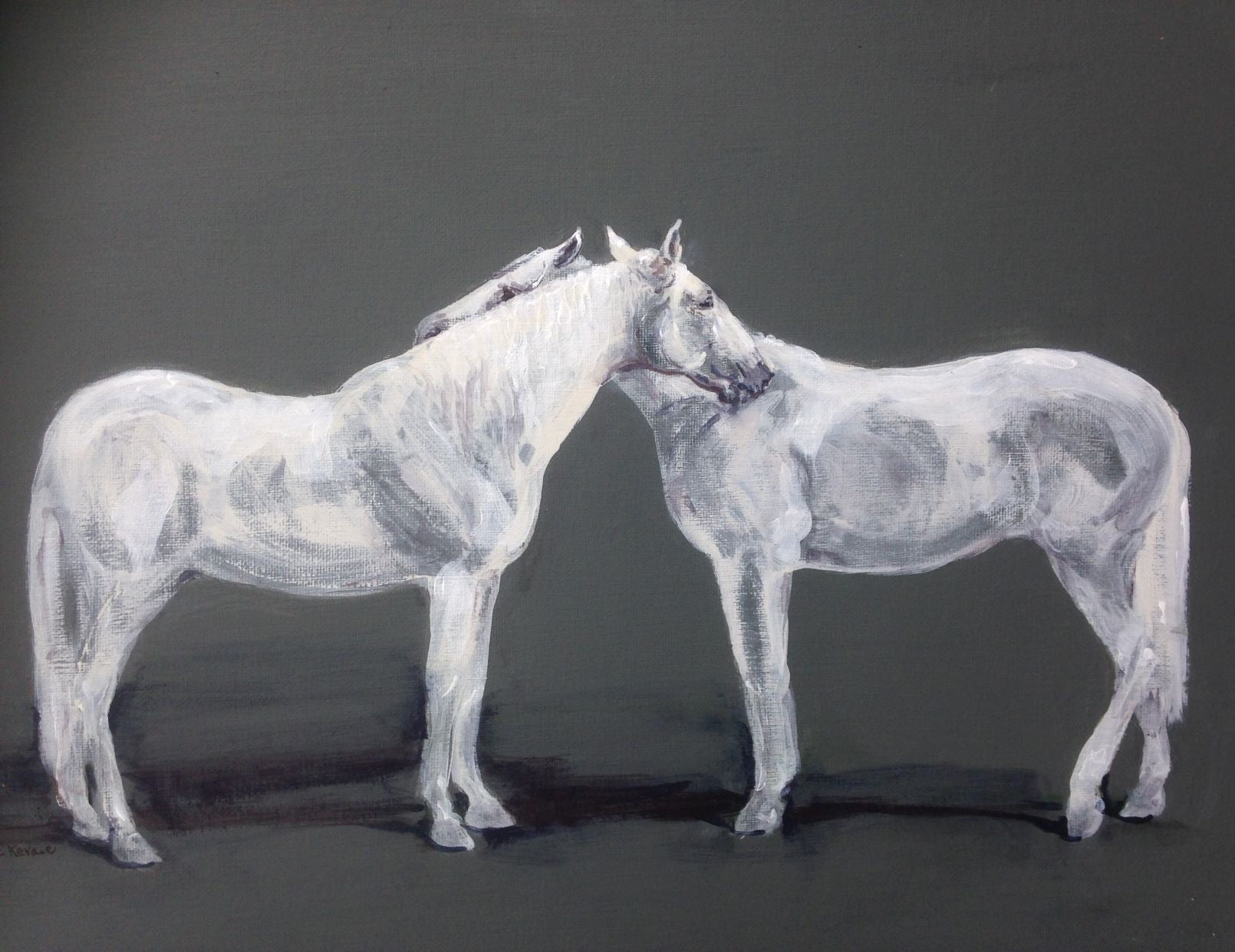 Light Horses  A painting of two horses relaxing